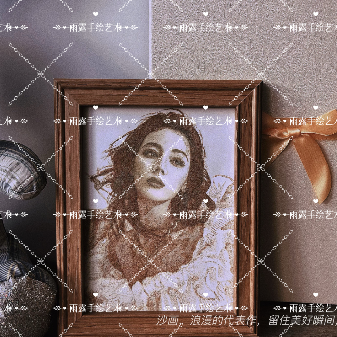 彩色固体沙画沙画定制高级感情礼物节日生日礼品沙画定制固体沙画