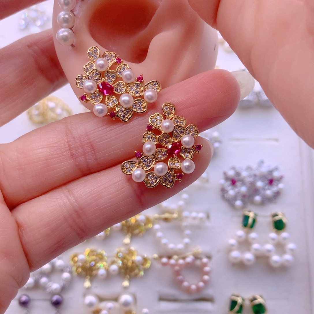 耳饰淡水珍珠合金