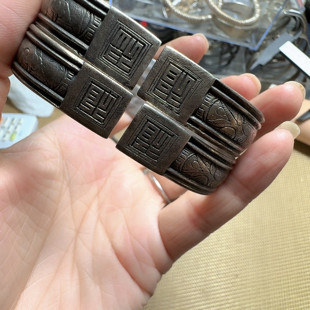 足银珐琅老银饰品专拍