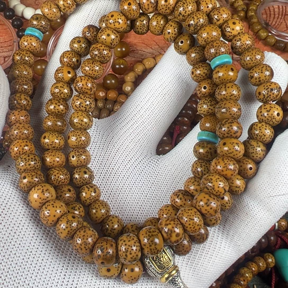 星月菩提吊坠新月菩提老陈籽108颗