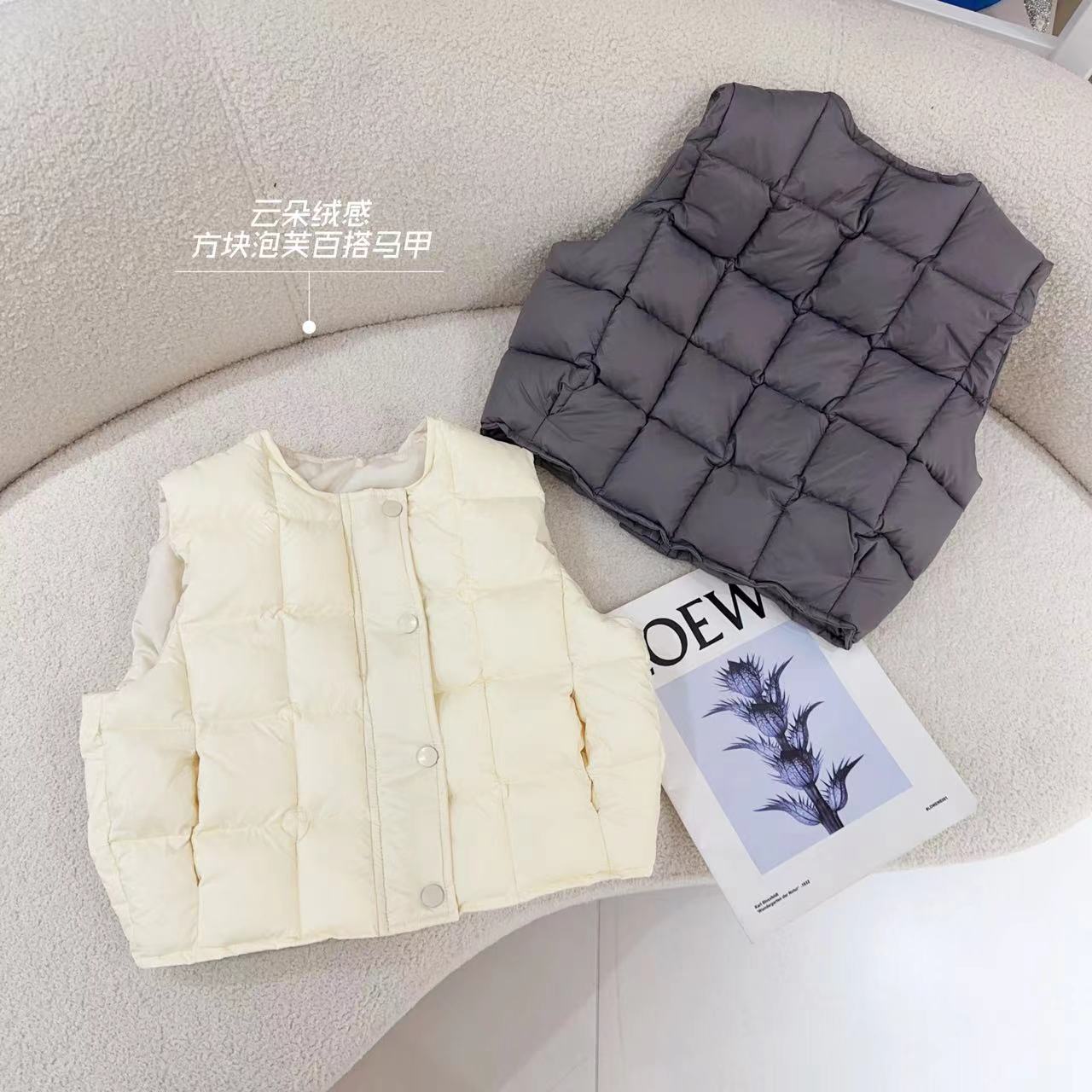 汤圆Glue pudding童装【豆腐奶包】2025韩系格子纯色马甲 YA-3249