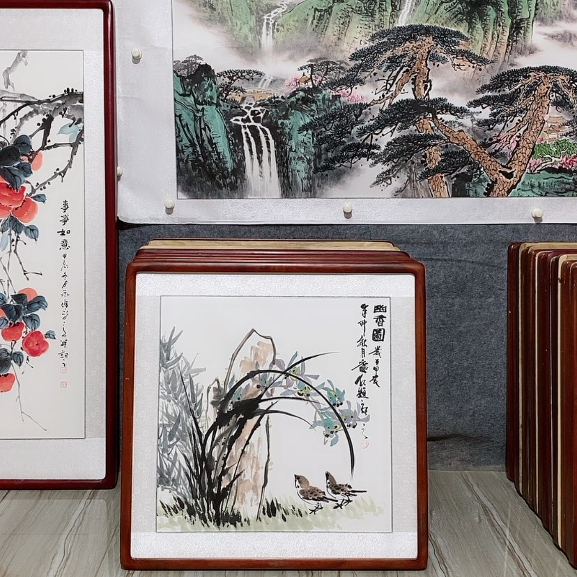 【闪购商品】国画书画作品带框65×65厘米