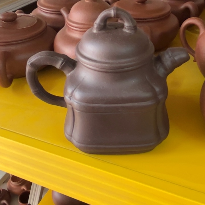 紫砂茶壶紫泥竹节200cc