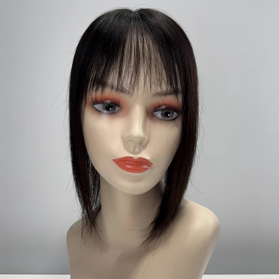 813女士全真发轻薄透气隐形锁骨补发片自然遮盖白发蓬松手工无痕