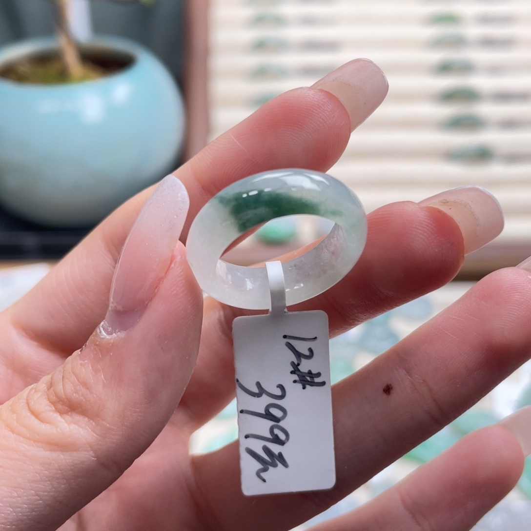 热***忱翡翠未镶嵌戒圈a40港圈12冰飘花