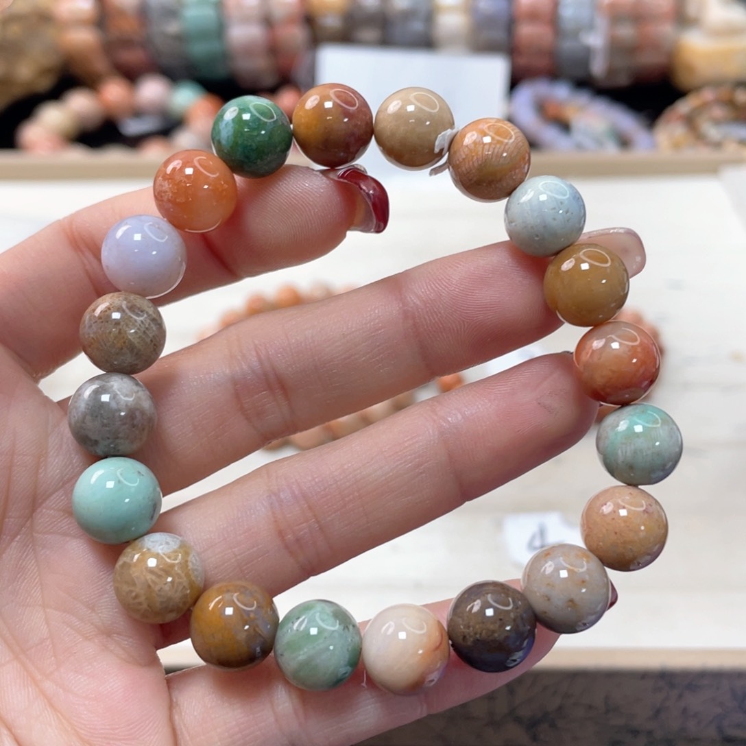 硅化珊瑚（珊瑚玉）手链未镶嵌✨382