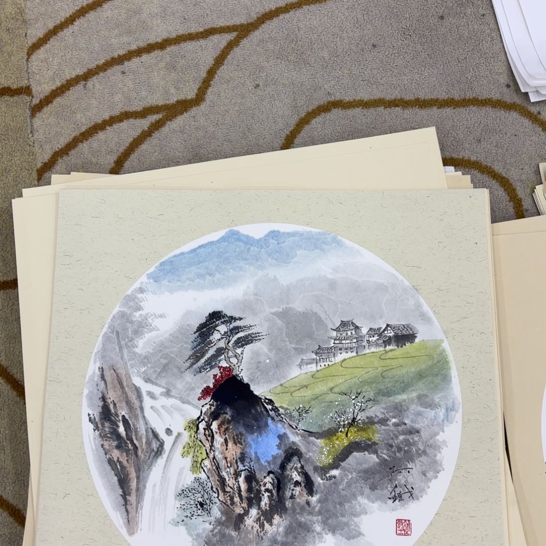 国画啊铁斗方李欣主播