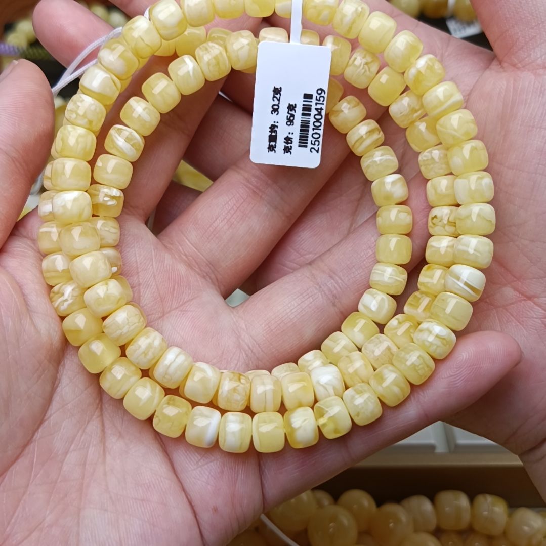蜜蜡颈饰未镶嵌7老型112颗