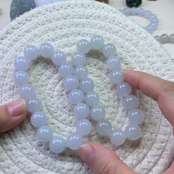 .***哥翡翠未镶嵌手串天然翡翠手串2条