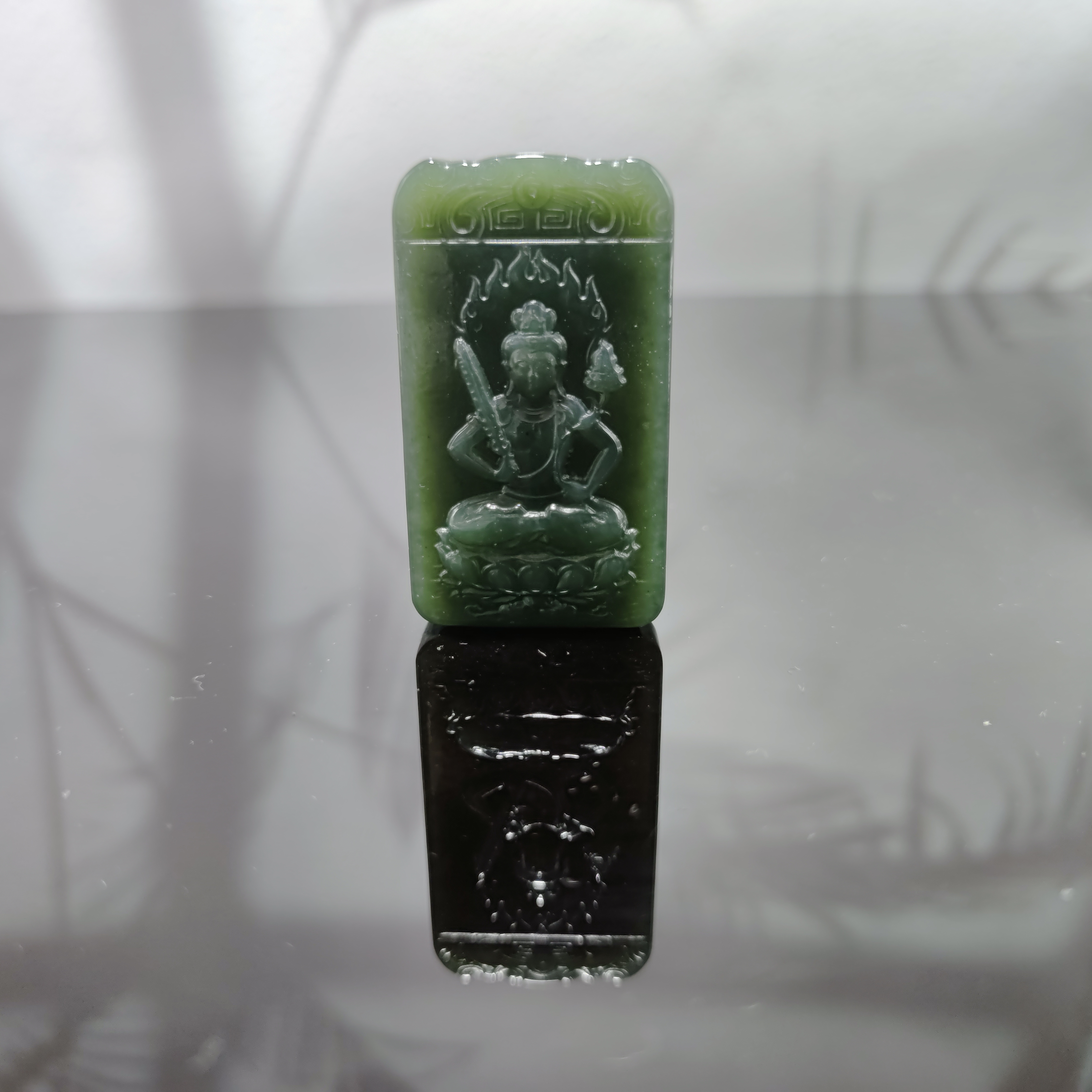 和田玉虚空藏菩萨吊坠（牛、虎）3357