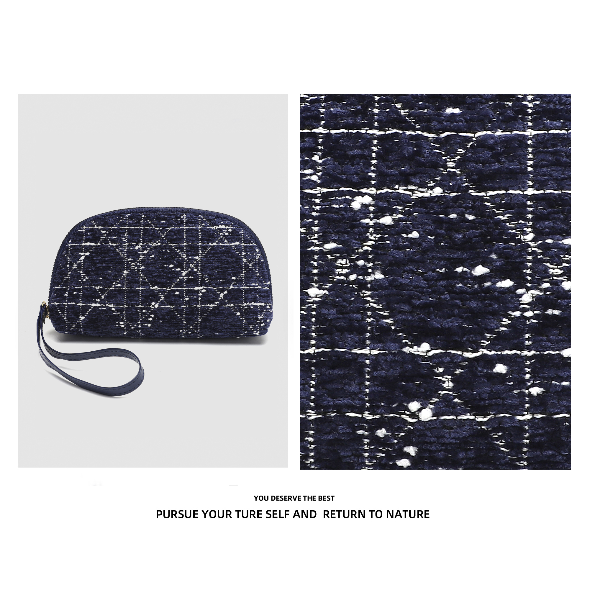 Discoverrevive2025新款手拿包经典百搭菱格绣线零钱包