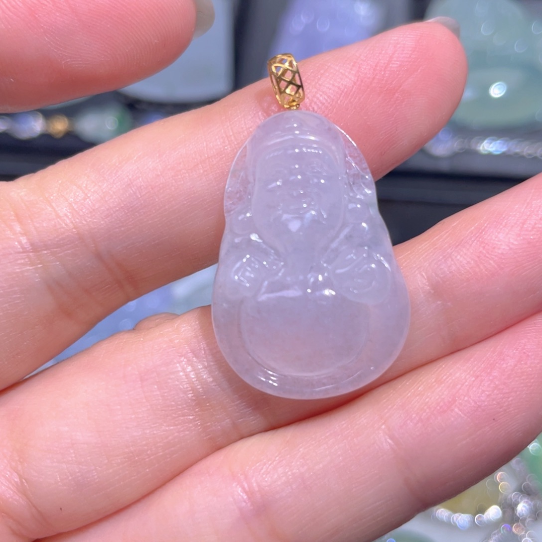 颈饰18K金镶嵌翡翠翡翠