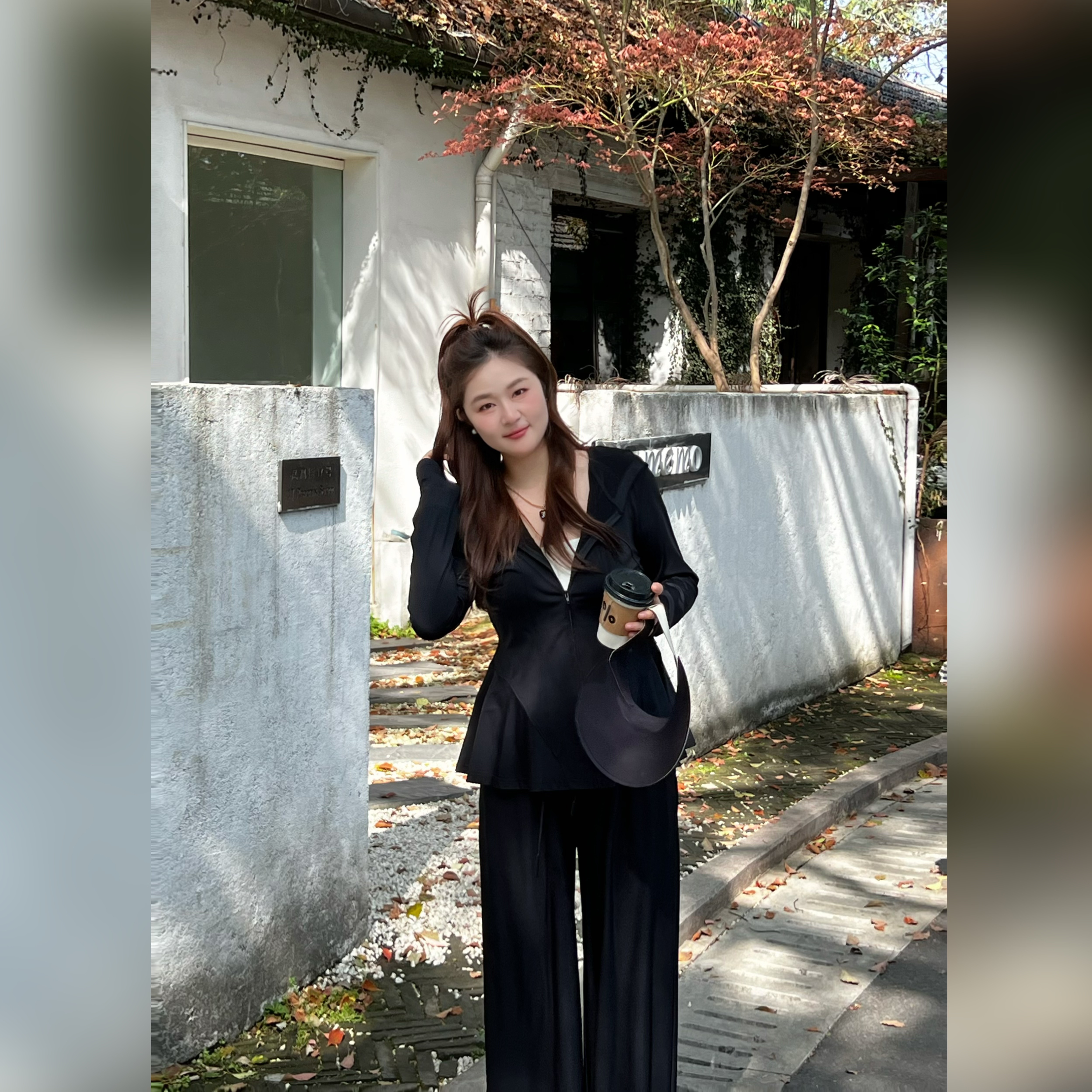 楠序【微胖防晒】乔乔微胖女装显瘦套装冰感防晒衣裤两件套YZ36033