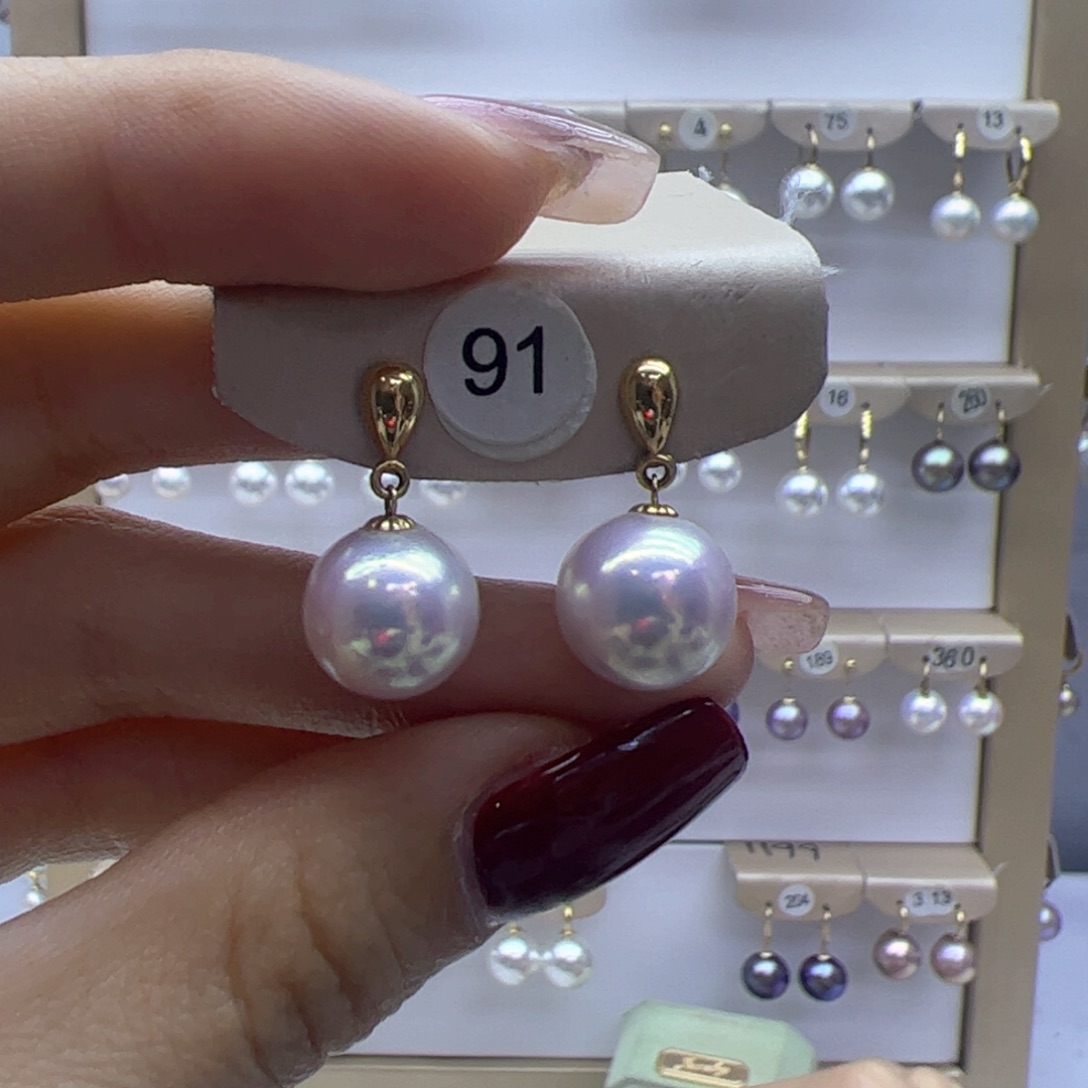 淡水珍珠耳饰18K金镶嵌