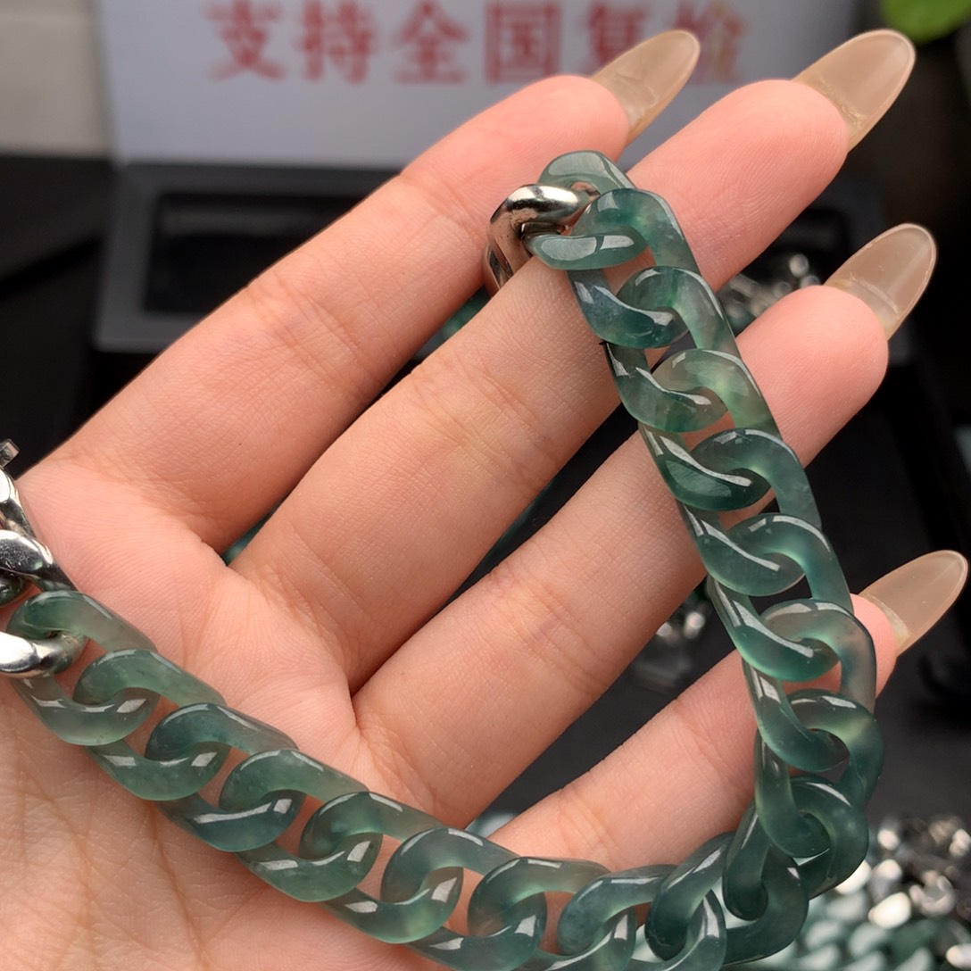 随***之翡翠未镶嵌手链0002