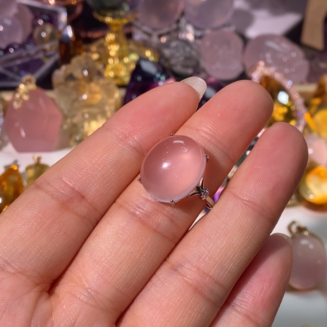 水晶戒指银S925镶嵌