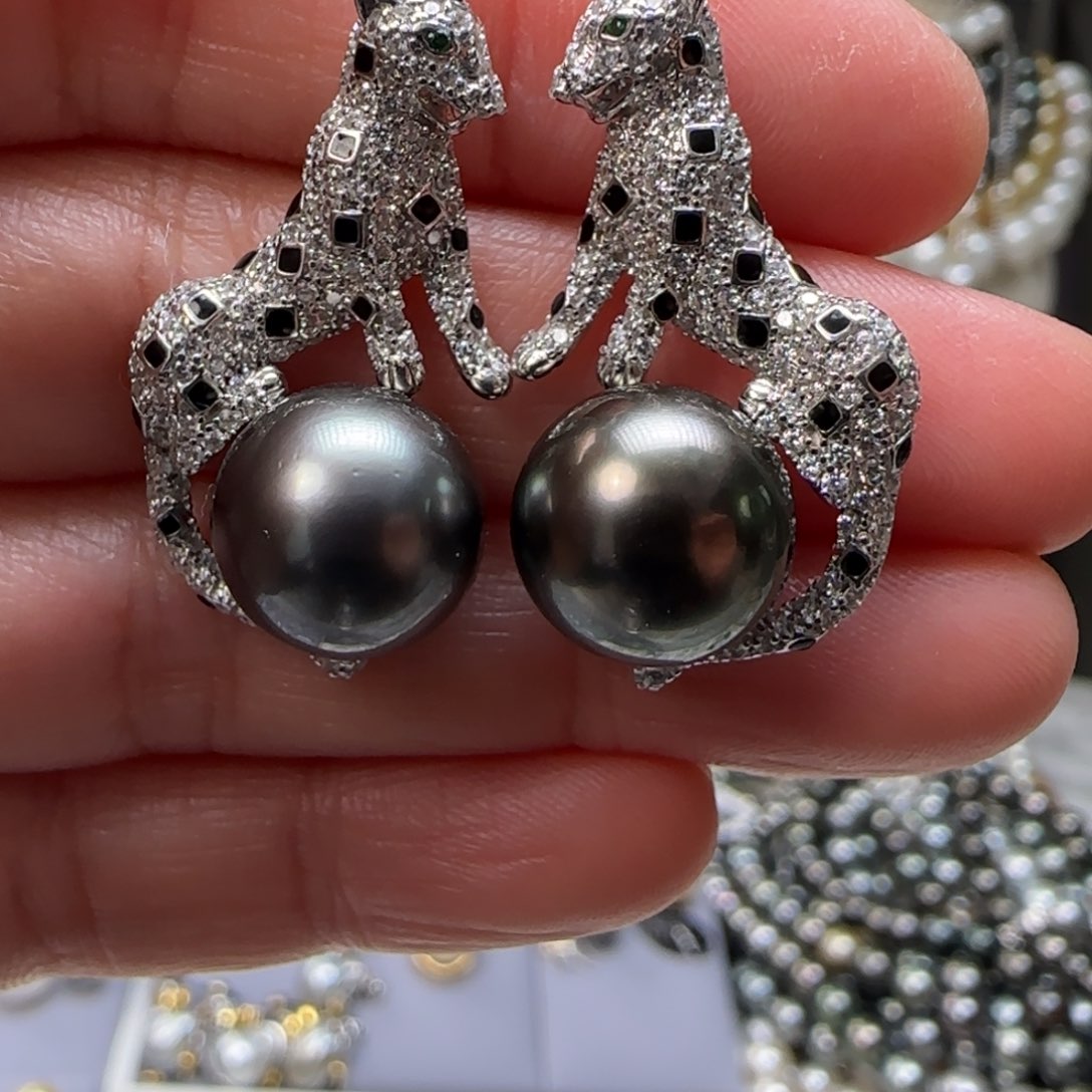 淡水珍珠耳饰银S925镶嵌