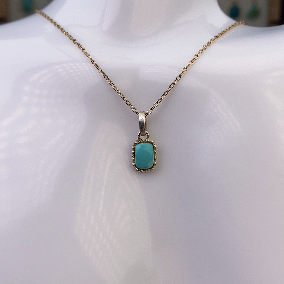 绿松石银S925镶嵌颈饰