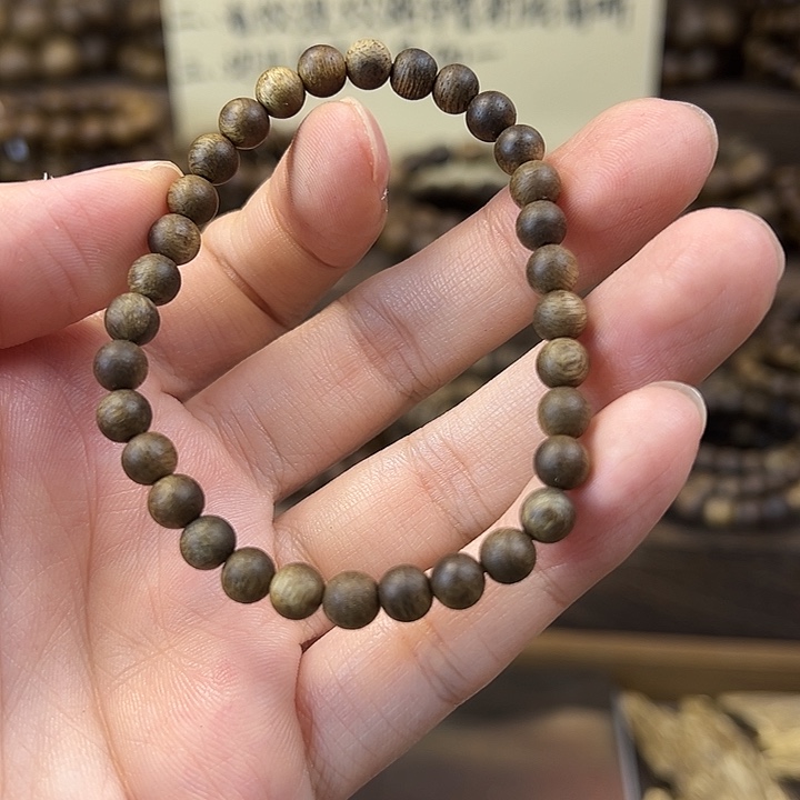 沉香碎屑沉香06圆珠单圈