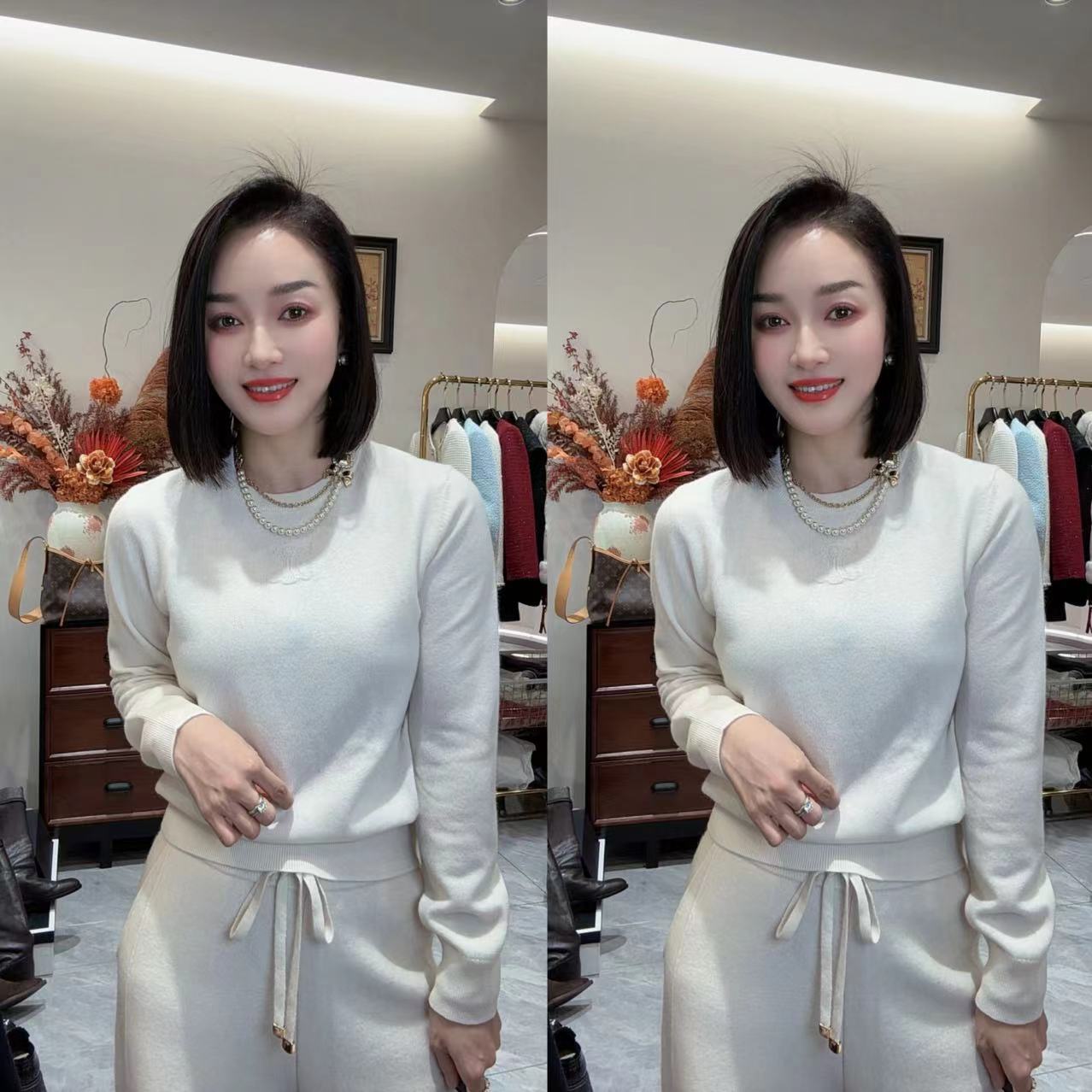 《少琴家》圆领纯山羊绒毛衣冬日暖阳简约百搭打底衫.