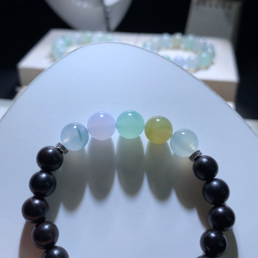 翡翠手串未镶嵌特价莫奈花园9m m
