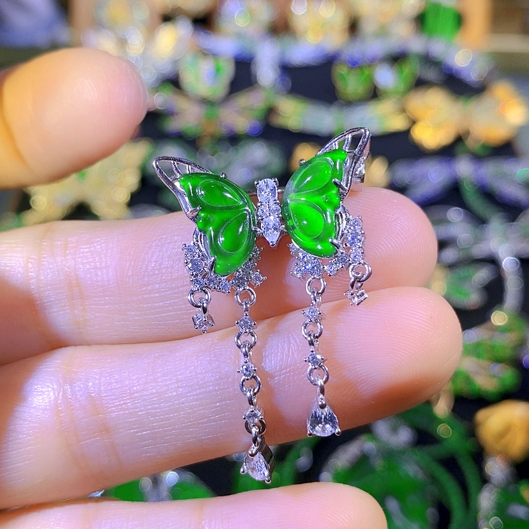 吊坠(不含链)银S925镶嵌翡翠