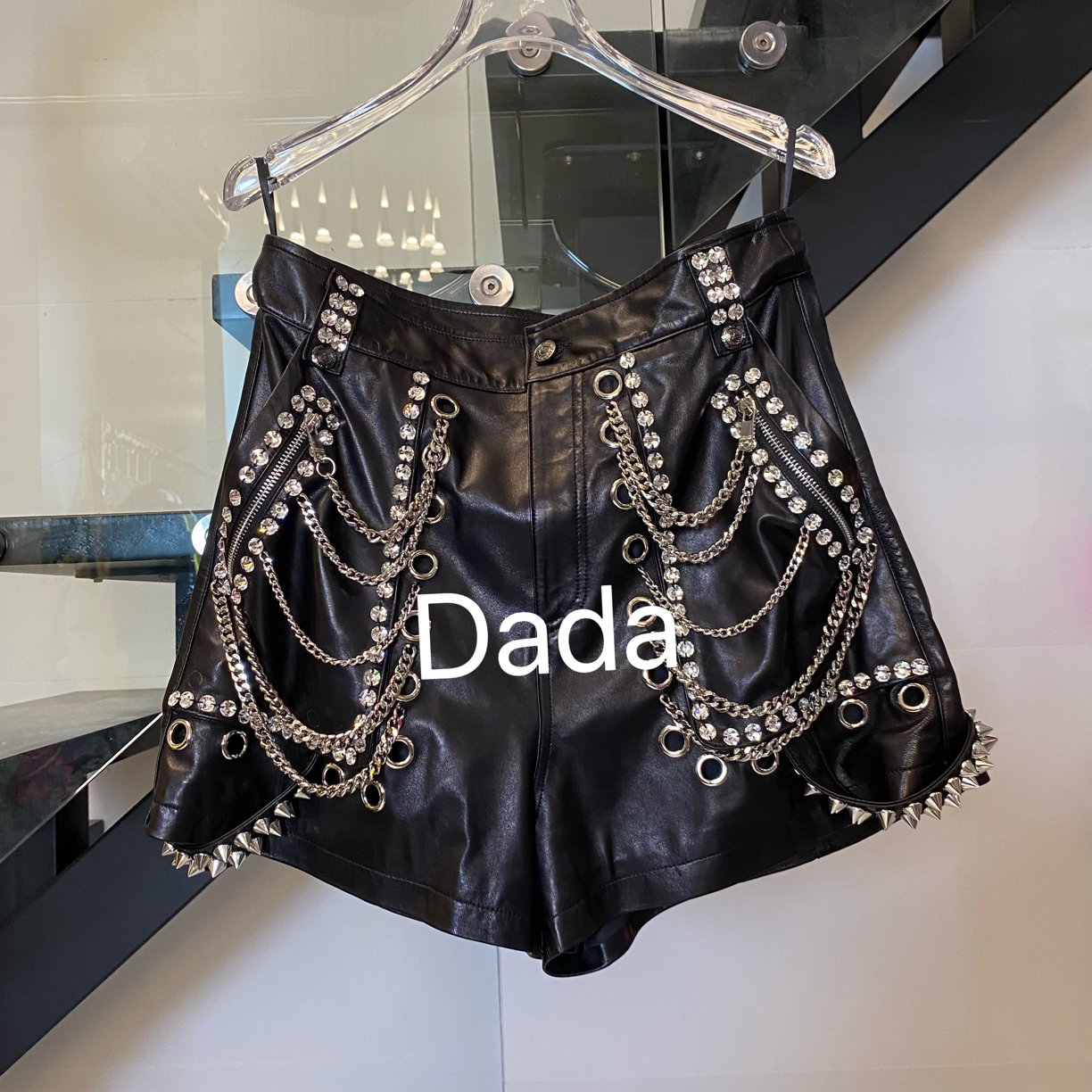 Dada设计款新款重工个性款休闲时尚百搭洋气高腰裤子C15350