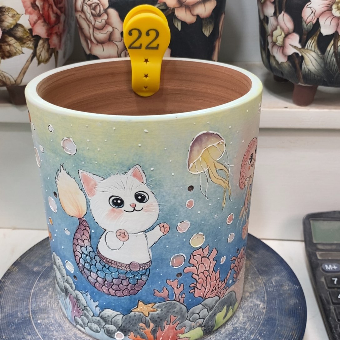 紫砂花盆水晶花盆22