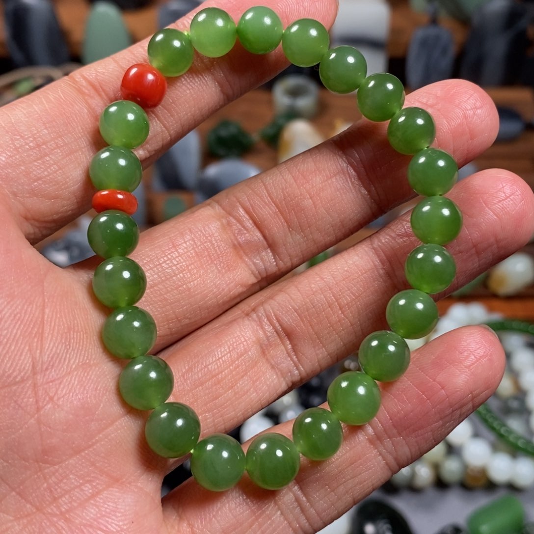 和田玉手链未镶嵌骨****生