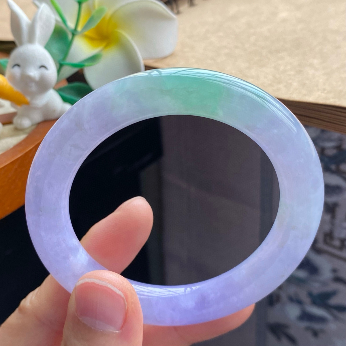 3.23批2209号翡翠手镯53-10.3春彩镯！有仙气感又有贵气感！