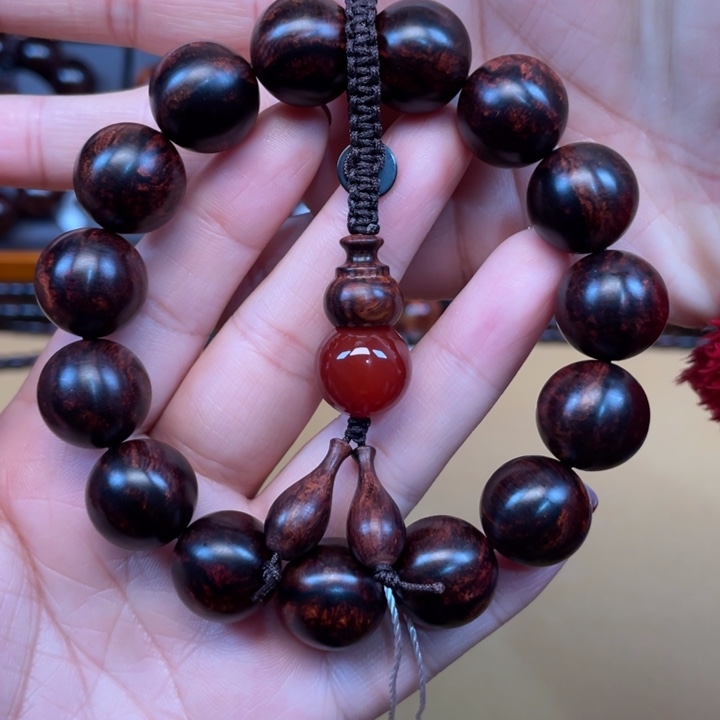 黄花梨/降香黄檀手串/手链陌**路海南黄花梨留疤1.5