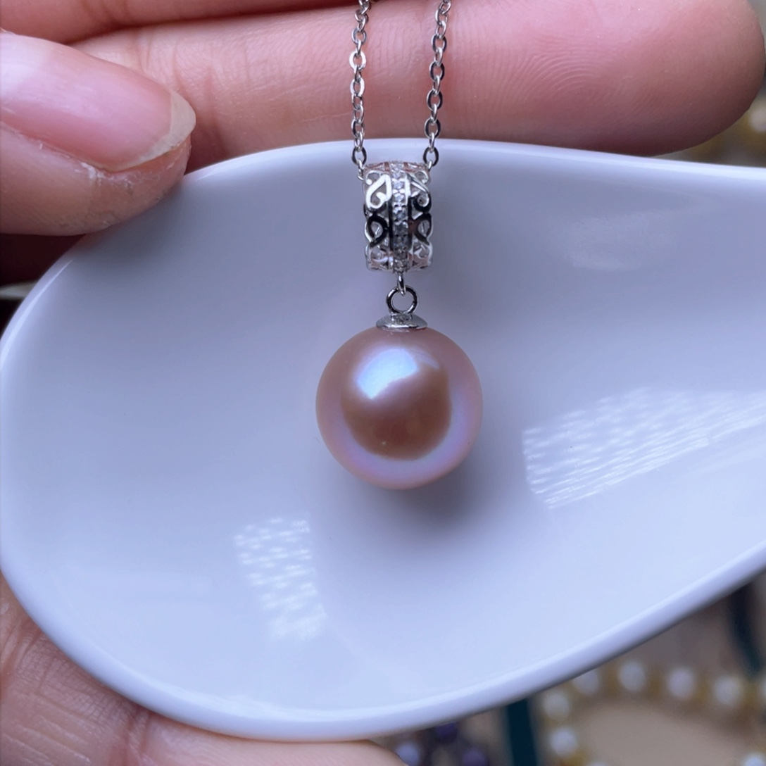 淡水珍珠吊坠银S925镶嵌