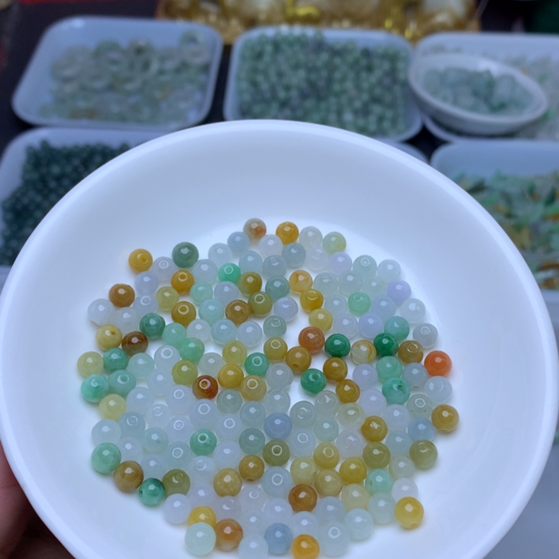 翡翠散珠卡5冰三彩40个