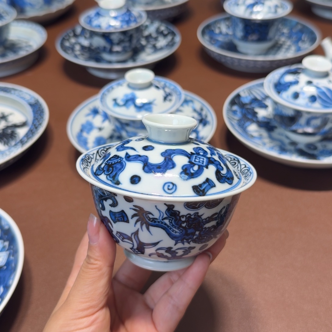 手工手绘茶具盖碗