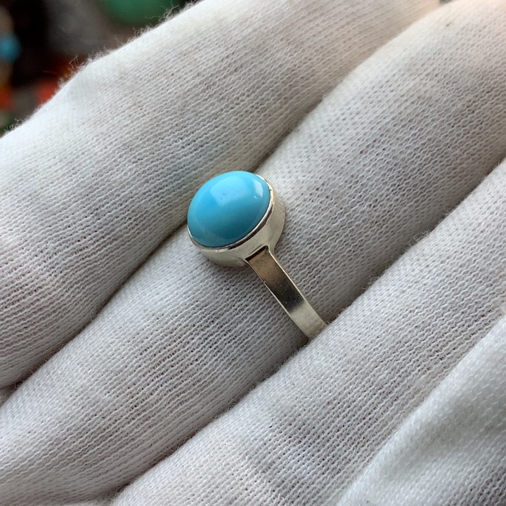 绿松石戒指银S925镶嵌酥*