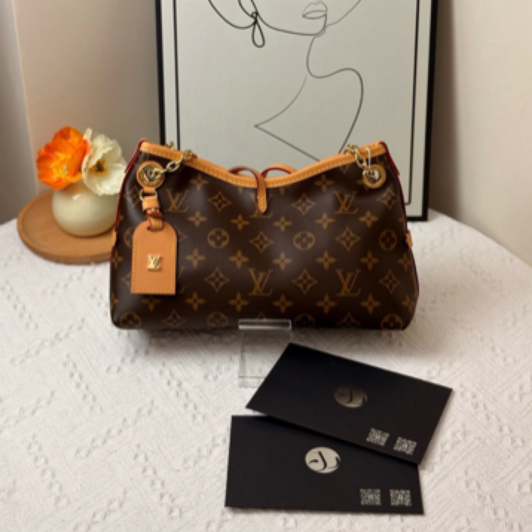 99新 LouisVuitton/路易威登 carryall bb 老花 芯片款/ JWX5619