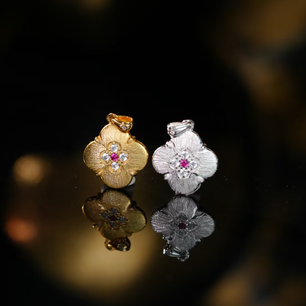 吊坠足银 星俊|足银「繁花落定」四叶草吊坠 31-JH44X16