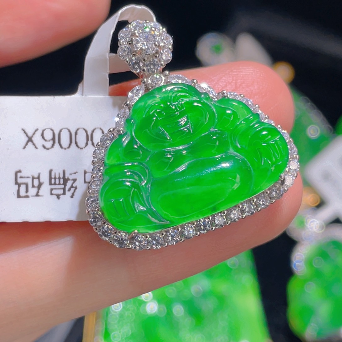 翡翠吊坠(不含链)银S925镶嵌