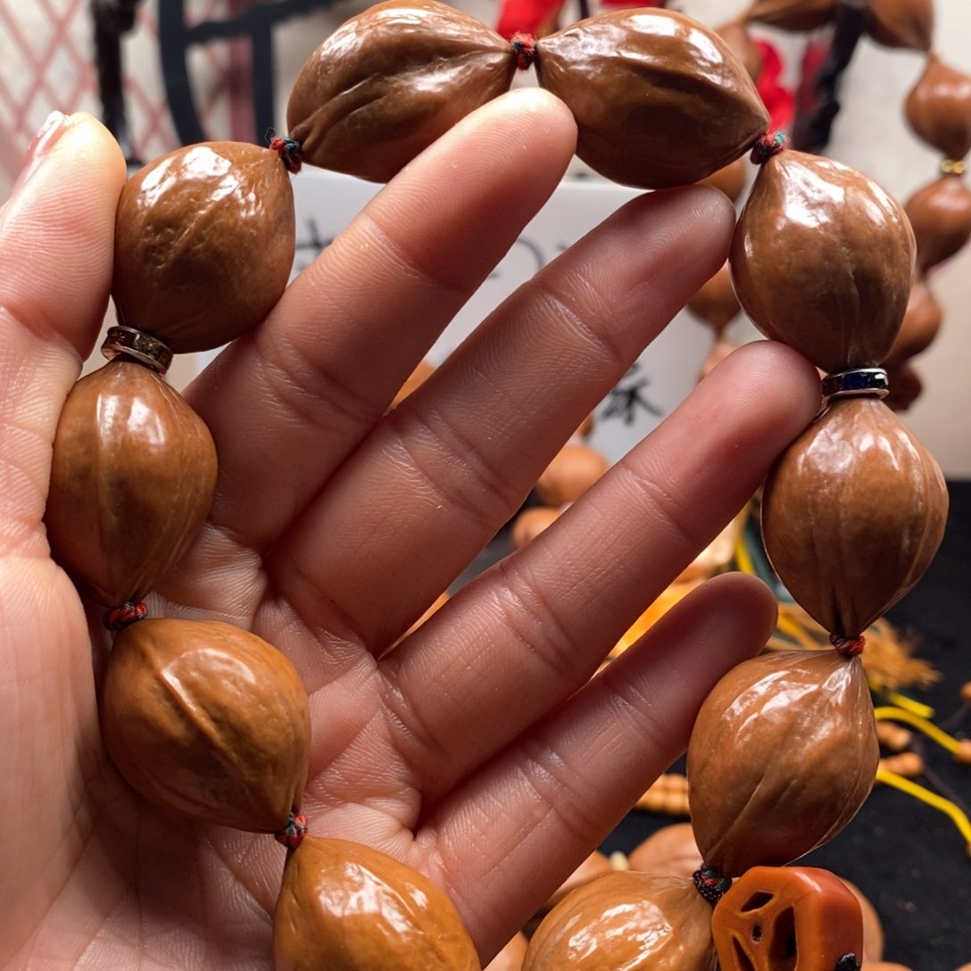 橄榄核手串/手链鸡血红2.0