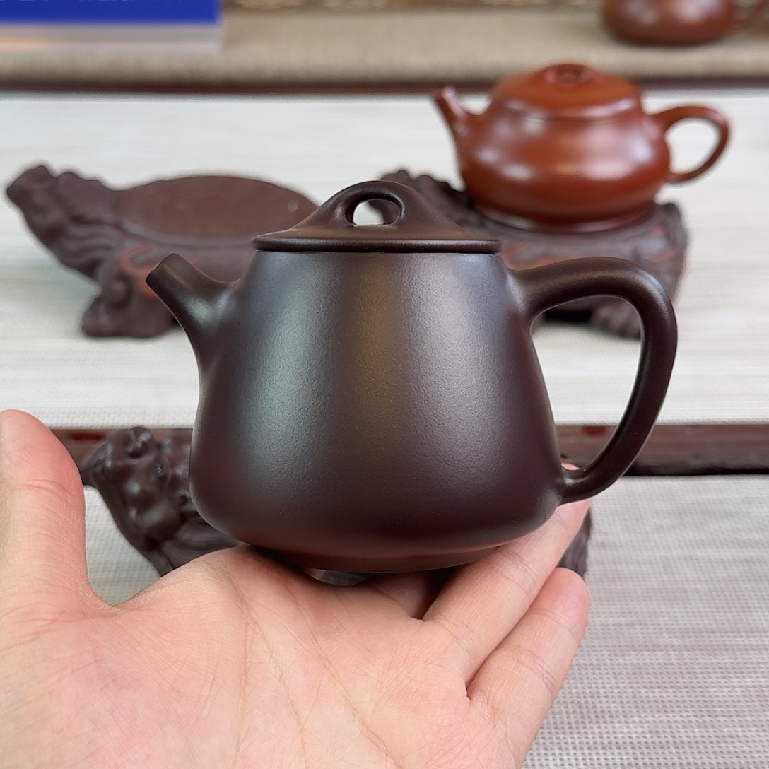 紫砂茶壶220cc老紫泥高石瓢