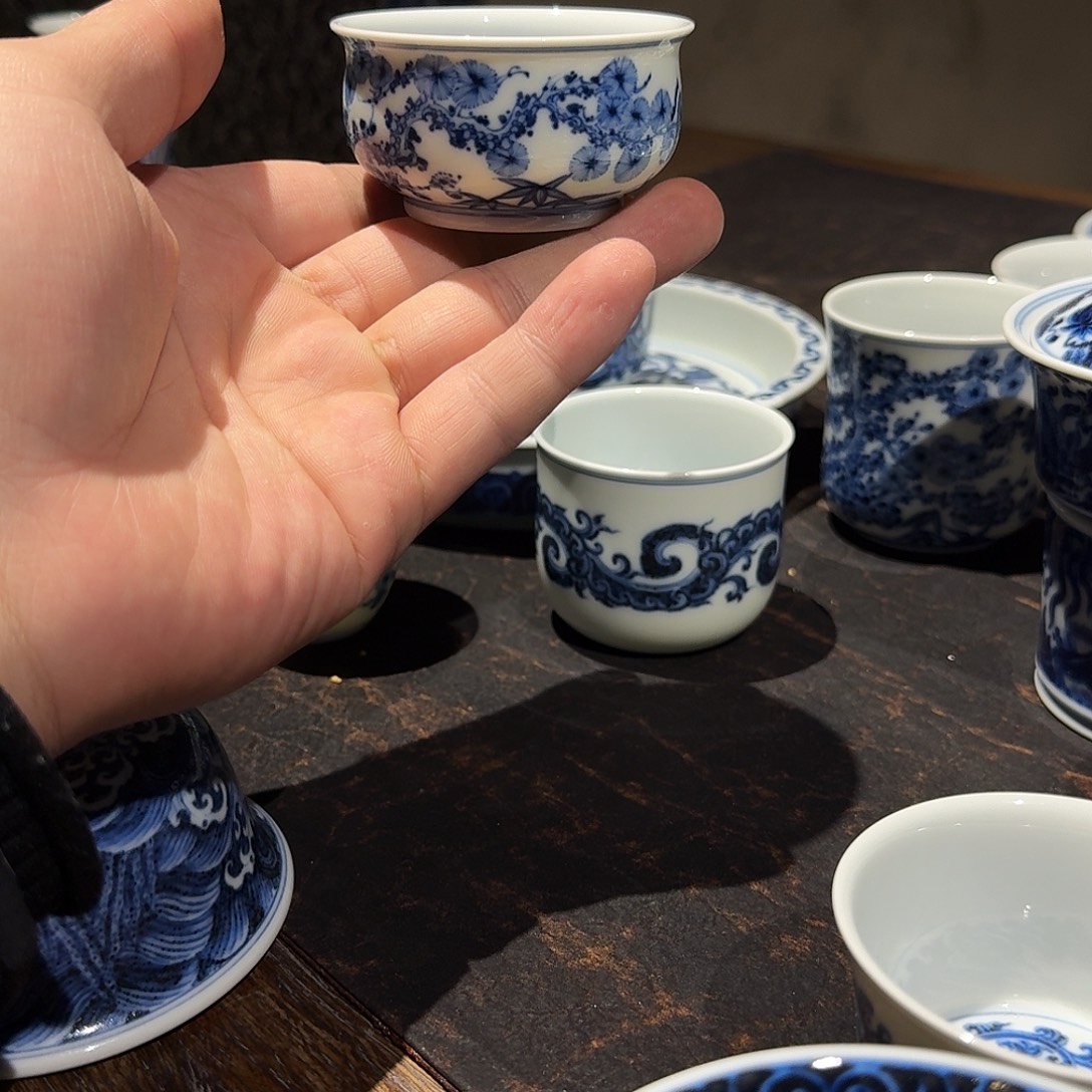 一***扬摆件陶景德镇高端松竹梅