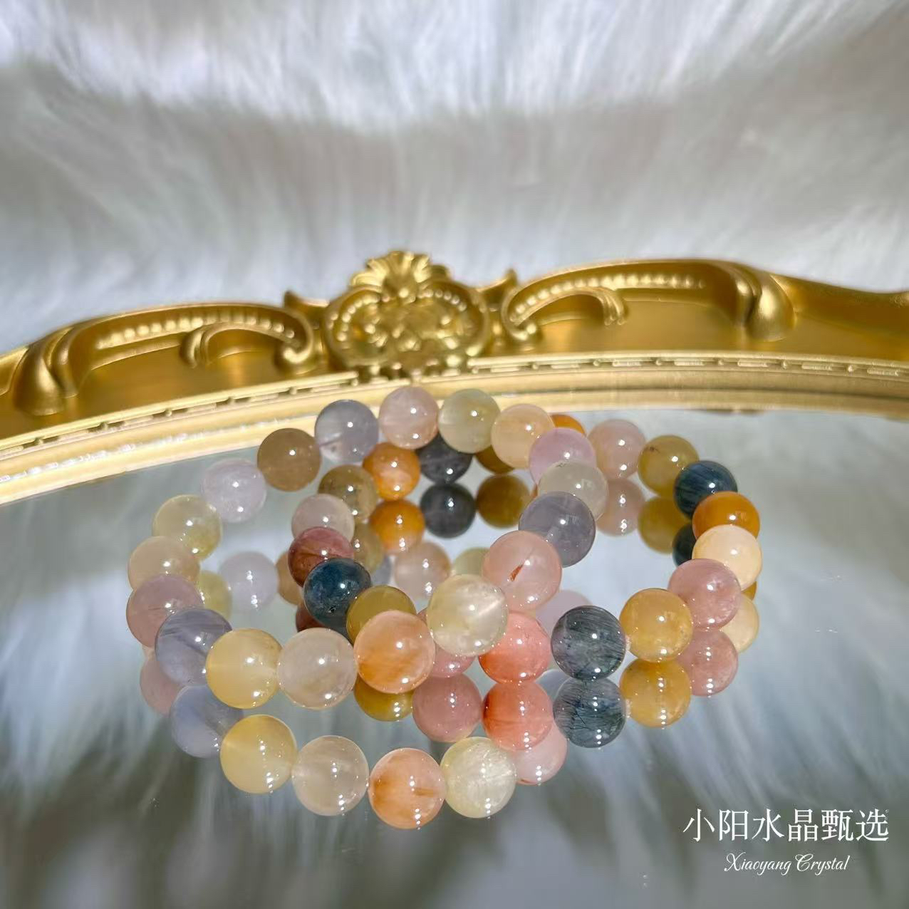 天然高品质彩兔毛单圈手串-多样性发其一