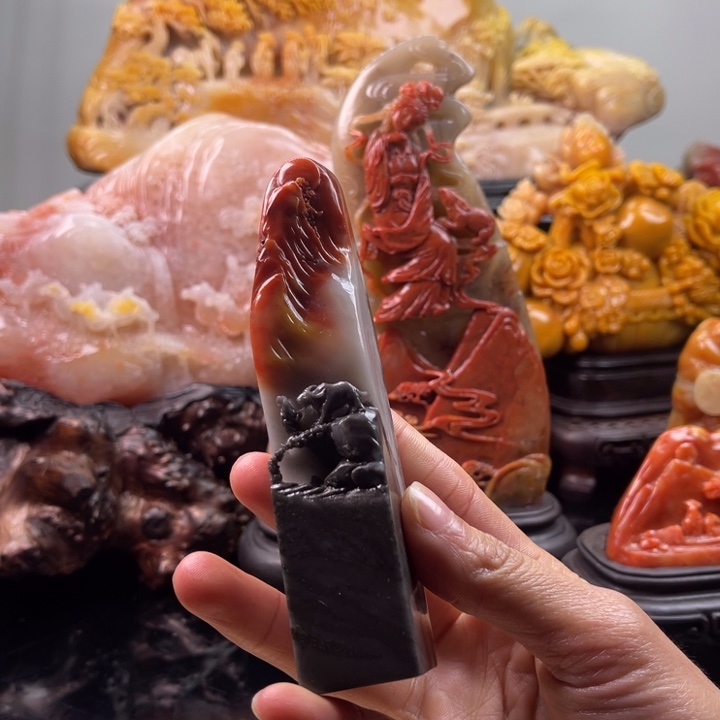 寿山石老子出关摆件