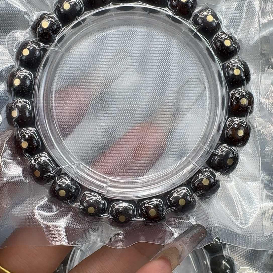 星月菩提手串399殿堂黑筋遇华星月菩提镶嵌10单圈