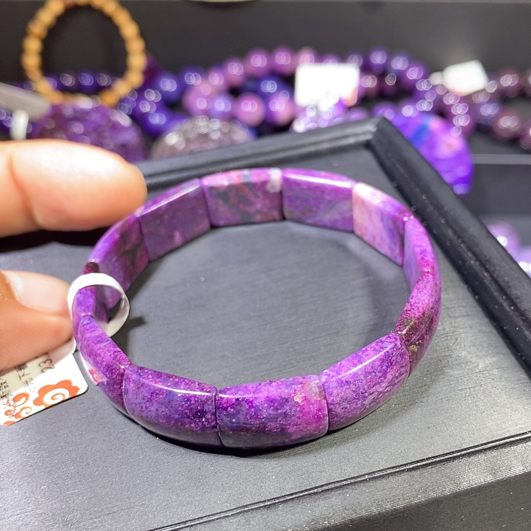 苏纪石（舒俱来）未镶嵌南非老矿舒俱来满色樱花镯排