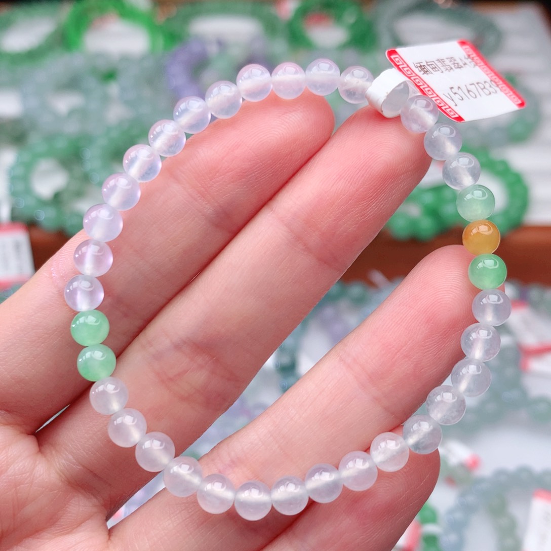 翡翠手链未镶嵌翡翠5mm