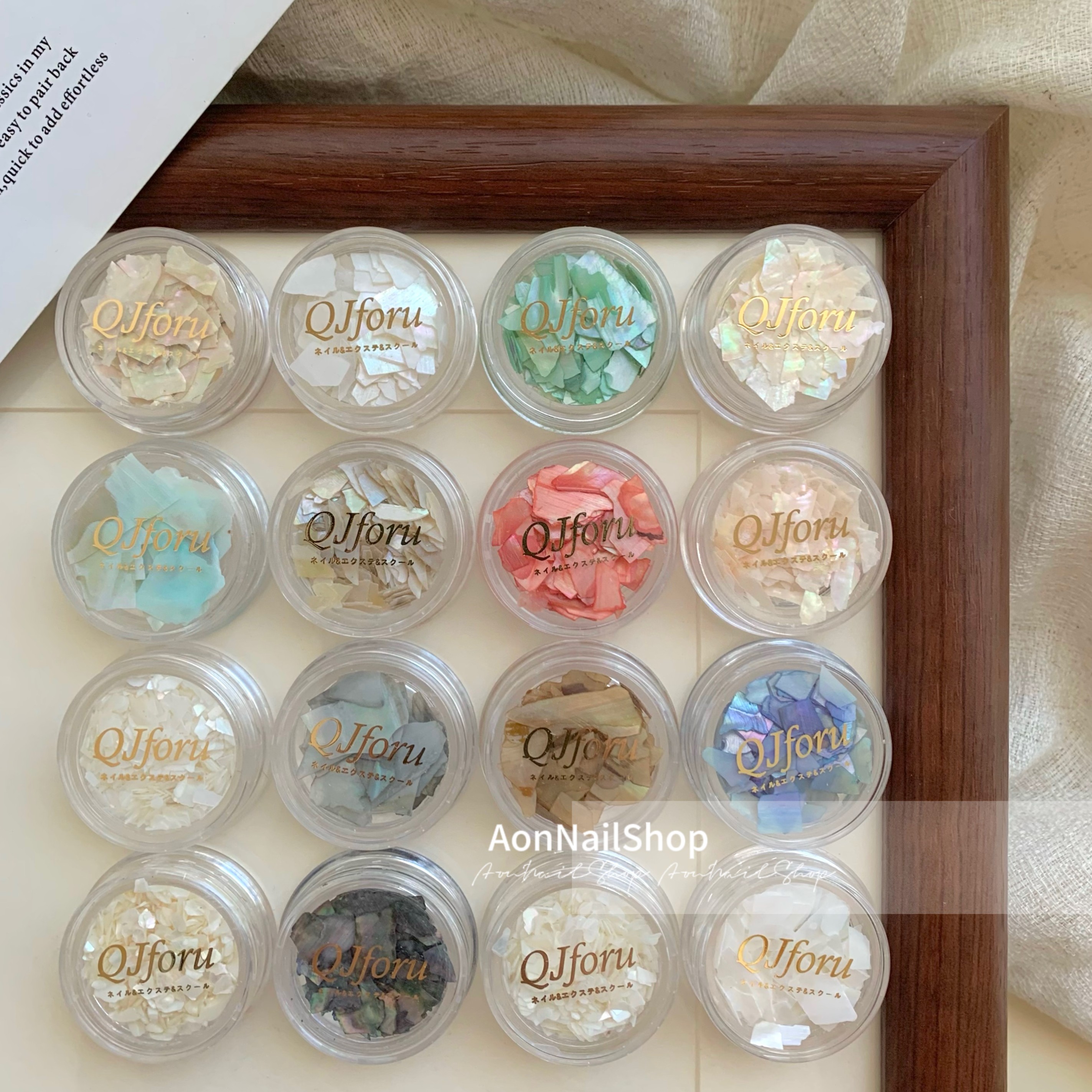 AONNAIL美甲超薄厚贝壳片鲍鱼贝彩色美甲贝壳美甲贝壳薄片