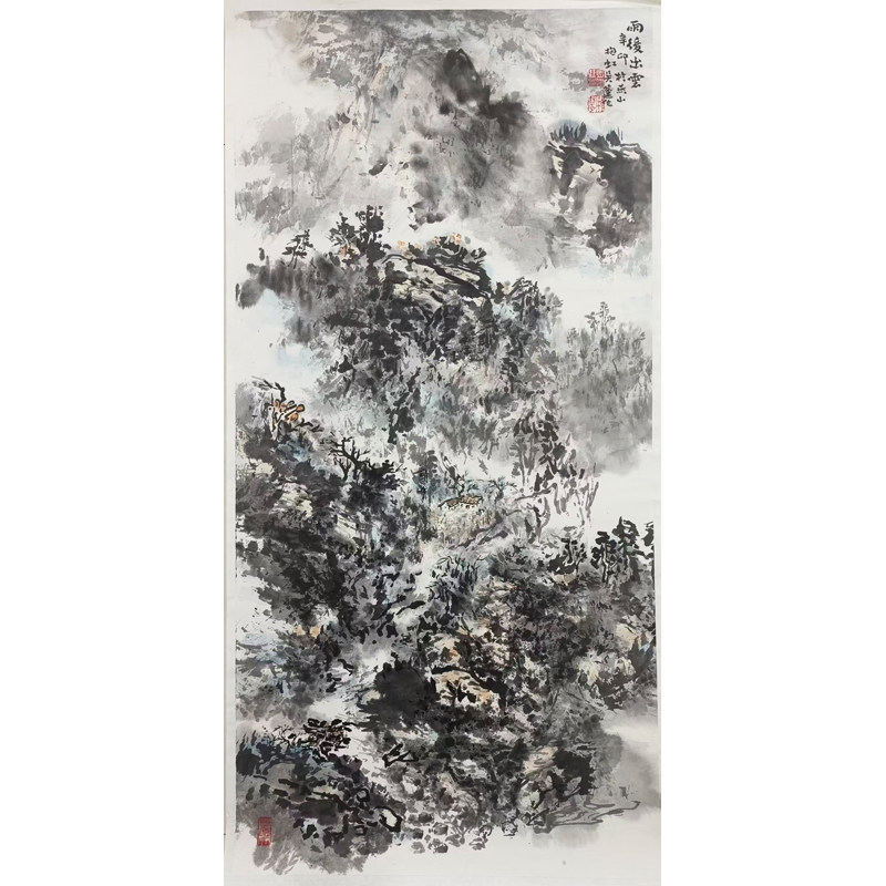 F06  《雨后出云》吴蓬  99x48cm  纸本镜片
