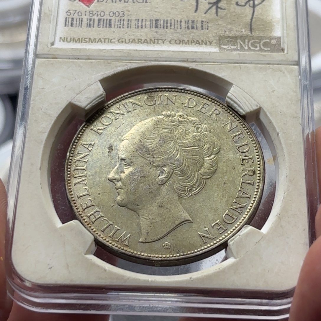 银Ag800荷兰威廉敏哪2.5盾银币25克