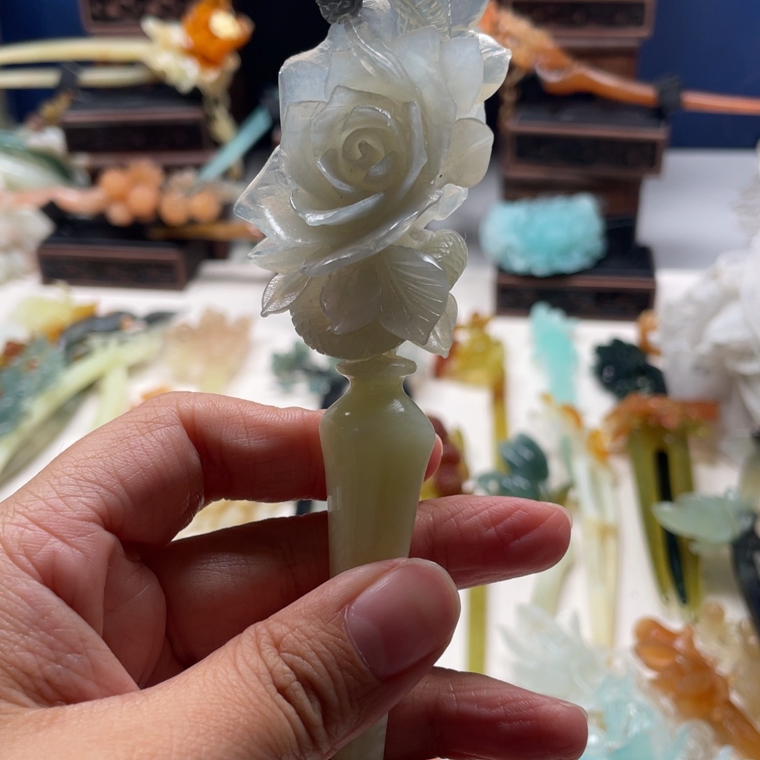 【闪购商品】未镶嵌岫玉发饰苏*袅